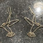 Bella and Jack Solid Brass Gold Humming Bird Drop Earrings Photo 0