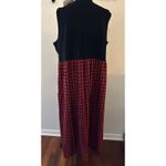 Vintage Bobbie Brooks Jumper Dress Womens XL 16/18 Plaid Embroidery Holiday NEW Red Photo 1