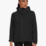 Avogue Rain coat women’s full zip hoodie long sleeved pockets Black Size M Photo 3