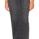 Good American  Tube Denim Maxi Skirt in Black Size 4/27 MSRV $189 Photo 0