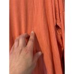 Piko  Women Orange Long‎ Sleeve Boat Neck Oversized Stretch Shirt M Bamboo Photo 8
