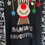 No Boundaries  Black Reindeer Holiday Sweater Photo 5