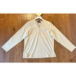 Denim & Co NWT taupe embroidered neckline Henley top Large Photo 3