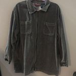 Denim & Co  Full Zip Corduroy Jacket Womens 1X Large Gray Y2K VTG Photo 0