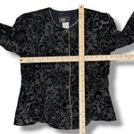 Vintage 80s R&K Evening Floral Glittered Velvet Jacket Black Gold 14 Photo 10