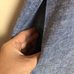 C&C California Women’s Linen Blend Blue Mother of Pearl Button-Up Maxi Dress Photo 3