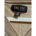 Truth by Republic Women Ruffle Shoulder Knit Sweater Dark Tan V Photo 3