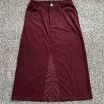 Lulus Refreshing Romance maroon corduroy slit-front midi skirt size S Photo 1