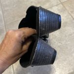 Tirrenia Italian Shoes Mules Sz. 10 Metallic Shimmer Low Heel Witchy Goth Photo 3