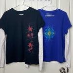 Tek Gear EUC BUNDLE‎  women’s layered white sleeve patterned v-neck active shirts Photo 0