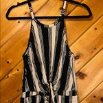 Love Tree High neck striped tie front peephole shorts romper Photo 2