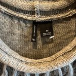 Sweater Tunic Short Dress Drape Neck Cable Knit Fringe Womens Medium Photo 4