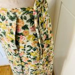 British Khaki Vintage Linen & Cotton Cottagecore Floral Skirt Set Large Photo 11