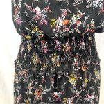 EXPRESS high mock neck smocked black ditsy floral midi dress size medium Photo 5