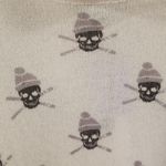 Skull Cashmere 💕💕 Ski Skull Print Pullover Turtleneck Sweater ~ Off White L NWT Photo 5