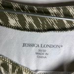 Jessica London  Green/Cream Print Boatneck 3/4 Sleeve Blouse 30/32 Photo 1