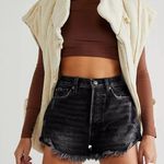 Free People We the Free Lasso High Waist Cutoff Denim Shorts size 28 washed black Photo 0