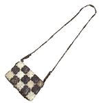 Handcrafted Thai Coconut Shell Bag Patchwork Boho Hippie Hawaiian Tropical Brown Photo 3