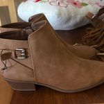 Soda Tan Ankle Boots with Suede Finish and Side Zipper Photo 2