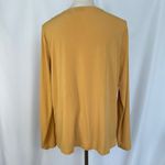 Tahari Long Sleeve Top Chain Detail V-Neck Blouse Elegant Gold Women Large Photo 3