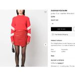 Zadig & Voltaire  Red Leather Panel Mini Skirt Asymmetric Hem Size 36 Small NWT Photo 2