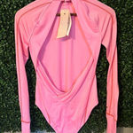Free People  HAH  Gloves Off Bodysuit Swimsuit In Electric Pink Sz Medium- NWT Photo 0