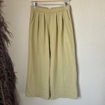 Free People beach light khaki Roxanne blossom cotton wide leg pleated pants Photo 1