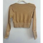 Aerie NWT OFFLINE By Seamless Cable Square Neck T-Shirt Yellow/Gold Size Large Photo 4