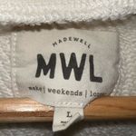 Madewell  Airyterry V-Neck‎ Sweatshirt Tee Womens Size Large Cream Photo 2
