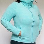 Calvin Klein Women's Fleece Marl Turquoise Jacket Full Zip Mock Neck, Medium Photo 1
