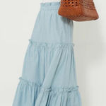 Tuckernuck Slate Blue Stripe Prado Pull On Stripe Skirt Preppy - Sz M 🧡🎀 Photo 0