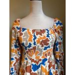Dolan Anthropologie Smocked print Maxi Dress Orange Blue M boho Whimsi flowy Size M Photo 2