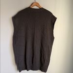 Free People Oakleigh Oversized Boyfriend Sweater Vest Charcoal Small Photo 2