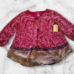 st. john's bay St. John’s Bay Blouse size S Red Neutral Scarf Floral Garden Paisley Photo 6