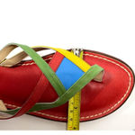 Bernardo  Multicolor Leather Thong Sandals Size 10 Slip On Flat Strappy Rainbow Photo 7