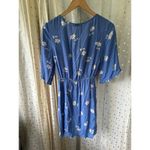 Billabong NWOT Gone Skippin Plunge Front Tie Crinkle Floral Semi Sheer Dress M Photo 5