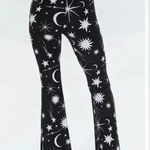 Forever 21 NWT  Celestial Print Flare Pants Stars Moon Sun Leggings Sz M Photo 3