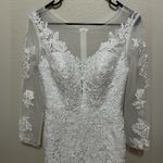 SheIn NWT  Wedding Dress Size 6 • Lace & Tulle Bridal Gown • Long Train • Bride Photo 8