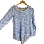 Anthropologie Akemi + Kin Ezri Sweater Top Sz XS Blue Space Dye Asymmetrical Photo 3