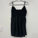 Free People  Mini Dress Medium Black Satin Bow Tie Slip Photo 2