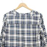 Madewell  Plaid Artiste Tunic Dress Blue & Cream Plaid Popover Shift Size XXS 2XS Photo 8