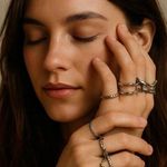 Women's Unbranded Silver Tone Organic Wavy Rings Set Photo 0