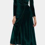 Charlie Holiday  Izzy Velvet Wrap Dress, New with Tags, Emerald Green Photo 2