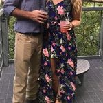 J for Justify Blue flower maxi dress with built in shorts romper Photo 0