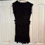 AQUA Black Velvet Star Print Dress Size Small Photo 2