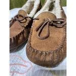 UGG  Womens Sheepskin Suede Moccasin Slippers With Bow 9‎ Photo 2