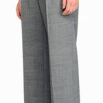 Sandro Herringbone High Rise Waist Trousers Grey Black White Wide Leg Pants 14 Photo 0