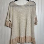 PPLA  knit scoop neck top ruffle trim 3/4 sleeve tunic size medium B10 Photo 4