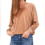 Aerie  Loungewear Orange Velour Oversized Fit Crewneck Sweatshirt Size Small. Photo 0