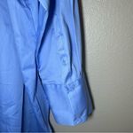 ZARA  blue oversized satin effect button down shirt women’s size XS Photo 12